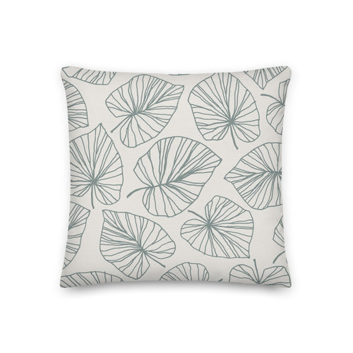 Grey Leaf Pillow #13