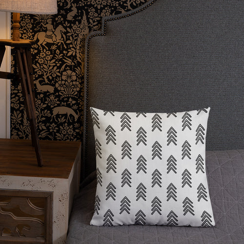 Tribal Arrow Design (black on white) Pillow #8