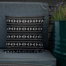 Load image into Gallery viewer, Tribal Design Pillow (white on black) #5