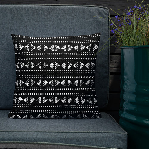 Tribal Design Pillow (white on black) #5