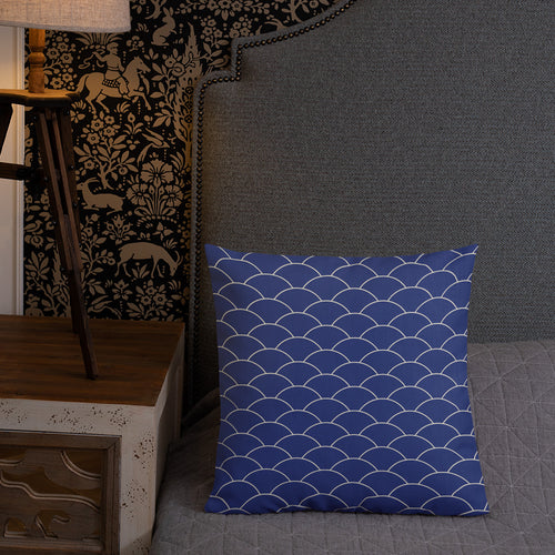 Navy Shell Design Pillow