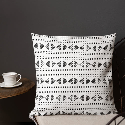 Tribal Design Pillow (black on white) #6