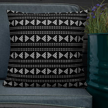 Load image into Gallery viewer, Tribal Design Pillow (white on black) #5
