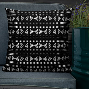 Tribal Design Pillow (white on black) #5