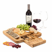 Load image into Gallery viewer, Bamboo Cheese Cutting board with Handle Knives Set