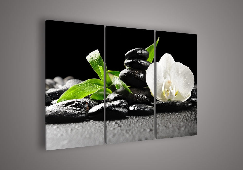 3 Panel White Orchid Painting